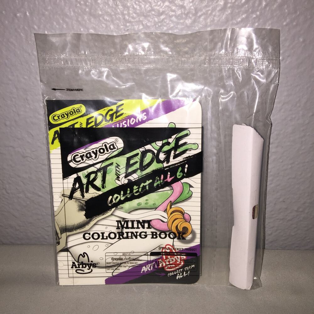 FF Toy Arby's Sealed New Crayola Crayon Art Edge Mini Coloring Book 6 To Collect